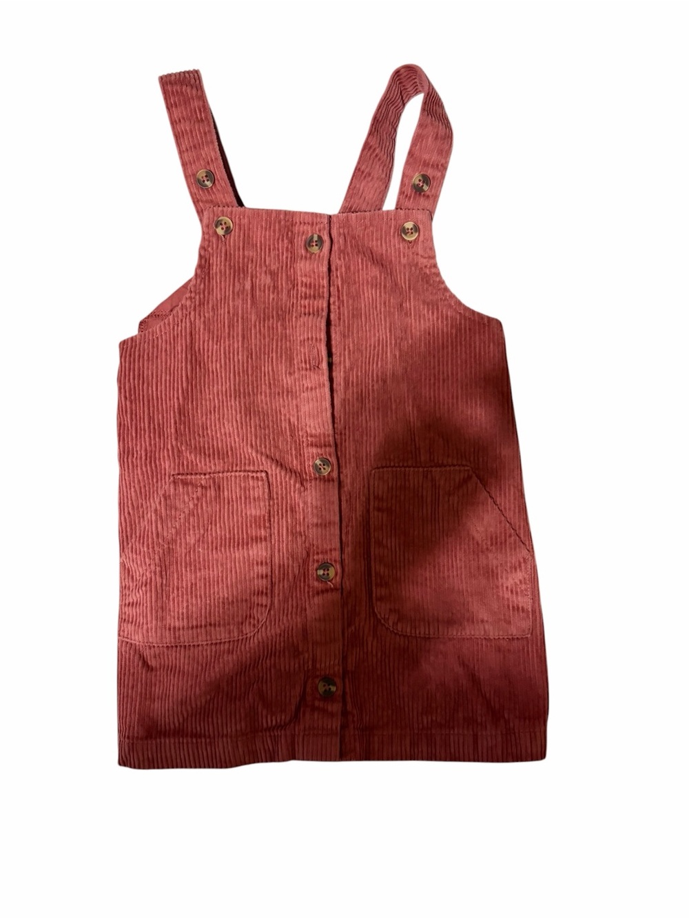 Kids Corduroy Pinafore Dress - Dusty Rose
